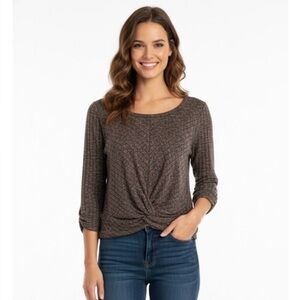 IZ BYER Pullover Top with Left Gathered Side, Women’s M, Gray